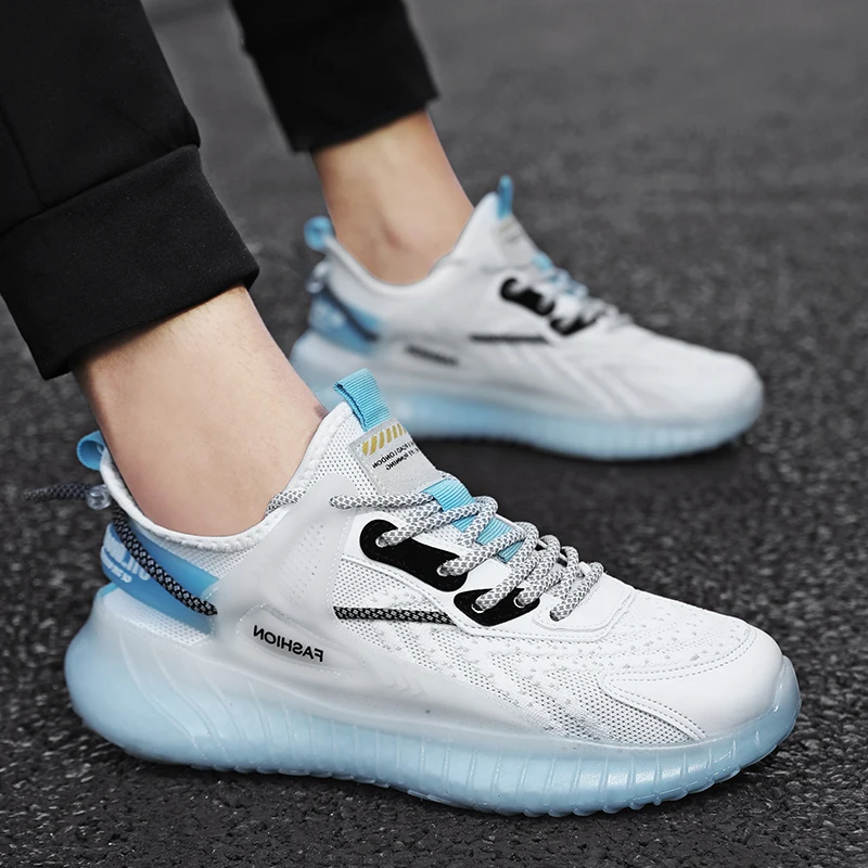 

2021 New Summer Men's Mesh Breathable Sneakers Fashion Design Trend Casual Shoes Light Non-Slip Fitness Running Sports Shoes