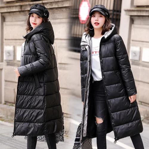 Новая женская одежда среднего возраста парка зимняя верхняя длинная куртка