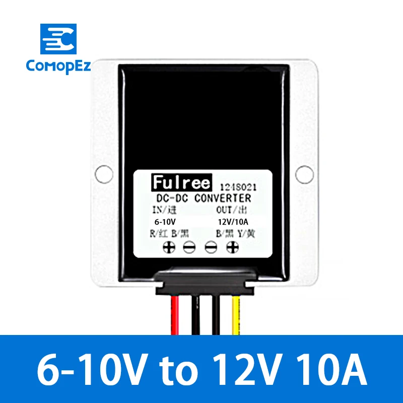 6-10V to 12V 10A Водонепроницаемый конвертер постоянного тока 6 V-10 V-12 V 1A 2A 3A 5A 8A 10A шаг вверх импульсный повышающий стабилизатор Напряжение Мощность постоянного/переменного тока постоянного тока в постоянный преобразователи для легковых автомобилей - Цвет: 6-10V to 12V 10A