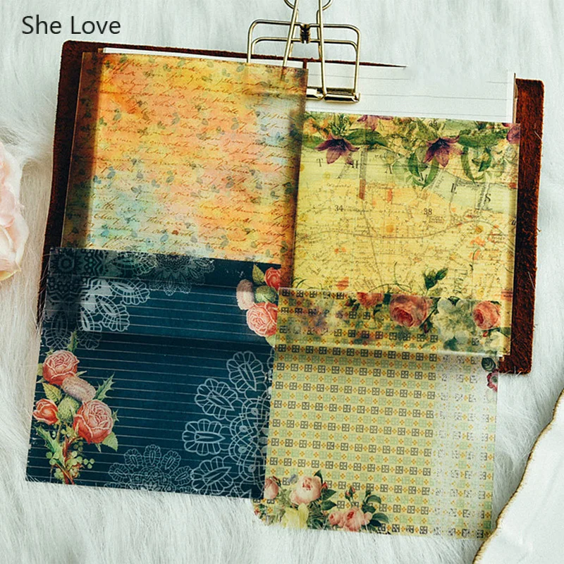 Chzimade 10 шт. винтажные кружевные бумажные наклейки с цветочным принтом для