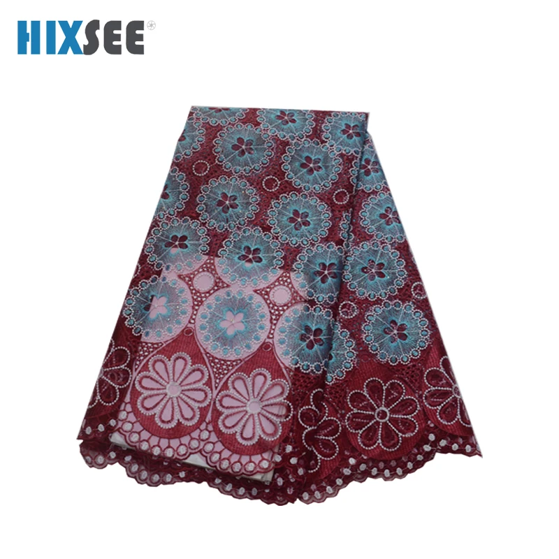 Чистая кружевная Женская сетчатая ткань с вышивкой 5 ярдов камнем модная