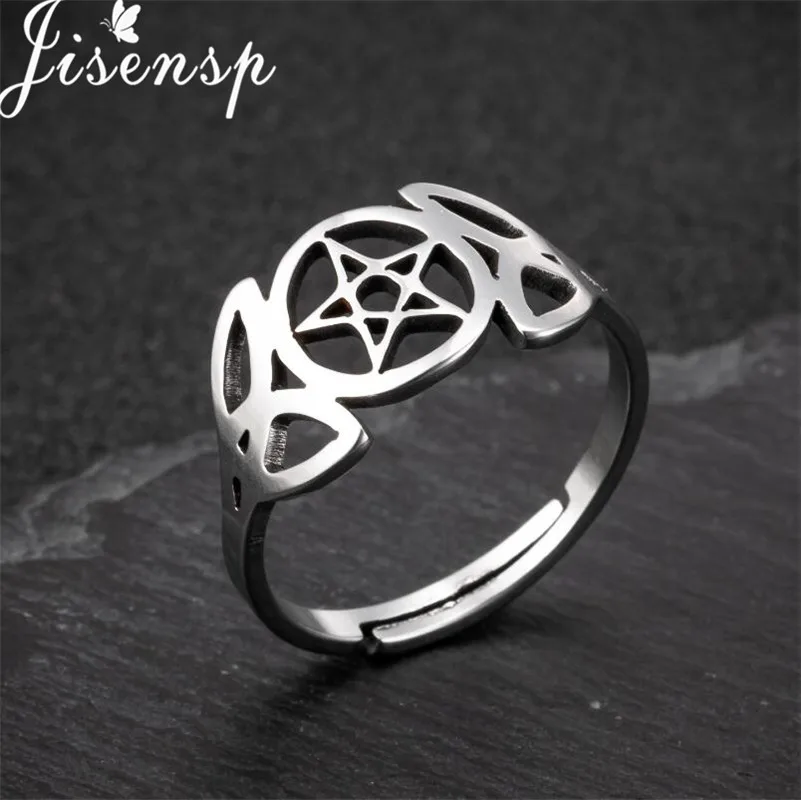 Jisensp кольца на палец из нержавеющей стали винтажный символ Соломона пентаграмма