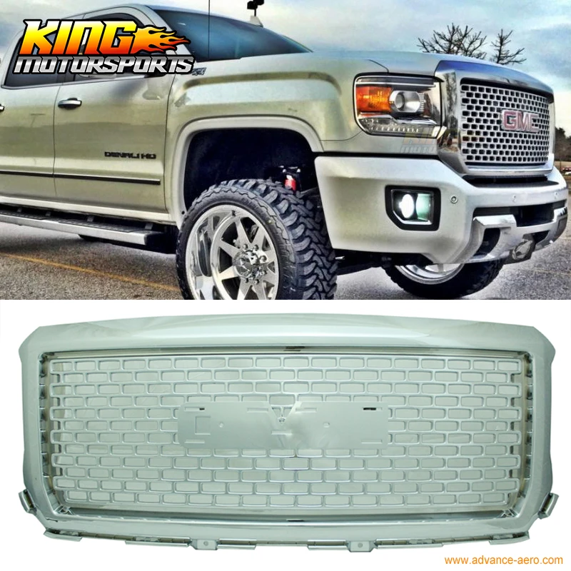 Подходит для 2014 2015 GMC Sierra 1500 Denali Стиль хромированный передний бампер с капюшоном