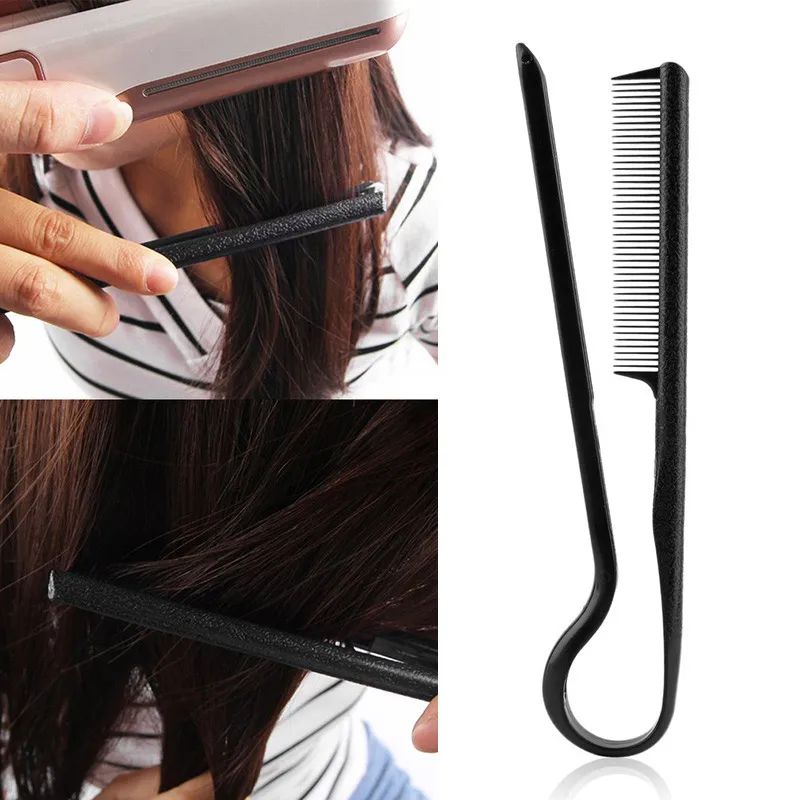 

V-shaped Hair Comb DIY Styling Hair Straightener Comb Salon Hairdress Not Hurt Styling Tools Portable Anti-static Folding Comb