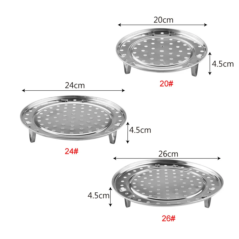 

Dumpling Tray Steamer Shelf Steaming Stand Round Steamer Rack for Food Steaming Baking Roasting Three Legged Cooking Tool