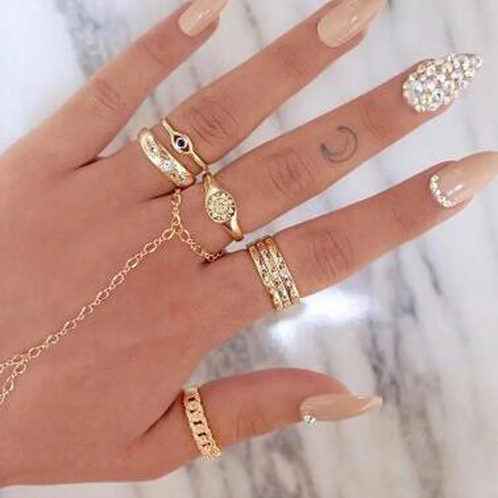 Набор Колец ALYXUY женских геометрических размеров ювелирные украшения в богемном