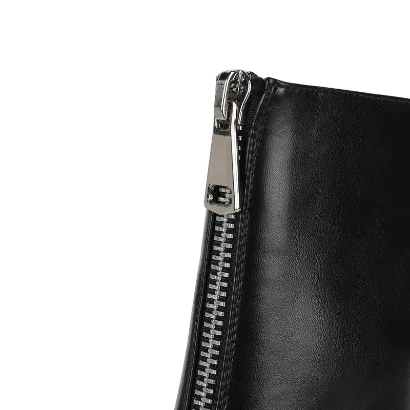 

Black Beige Woman Ankle Boots Fashion Zipper PU Leather Short Boots Thick High Heel Square Toe Spring Autumn Lady Shoes