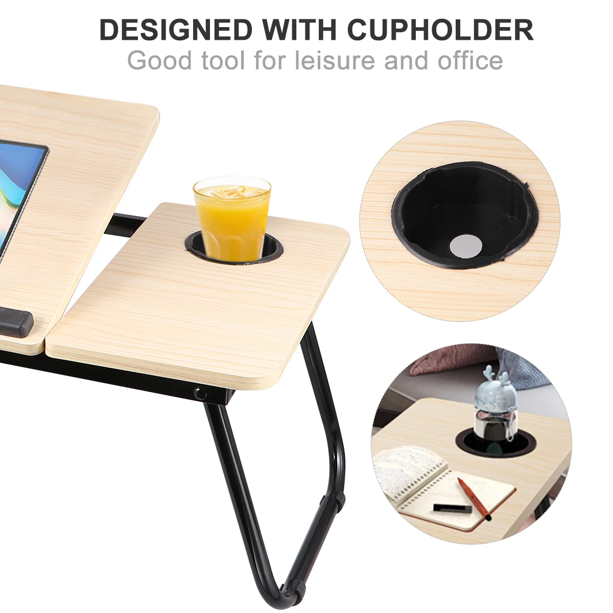 1PC Folding Computer Desk 4 Levels Adjustable Lift Book Laptop Stand Cup Tray Table for Bed Sofa Home computer desk | Мебель