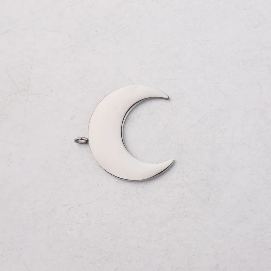 5 шт. подвески из нержавеющей стали с зеркальным полированным полумесяцем