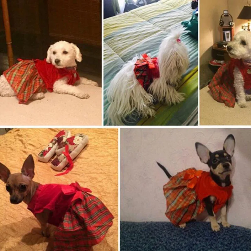 

Sweety Cute Dog Princess Dress Dog Christmas Dress For Small Dogs Party Wedding Red Dress for Chihuahua Teddy Girl Dog Clothes
