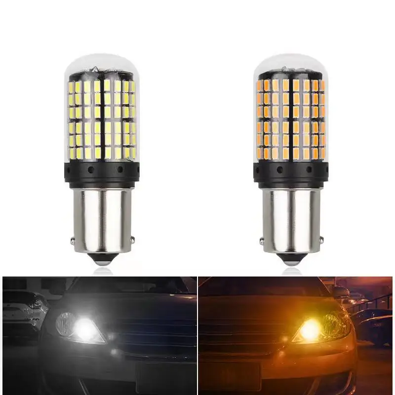 1 шт. светодиодный автомобильная светодиодная лампа T20 7440 W21W 3014 LED 144 smd CanBus без