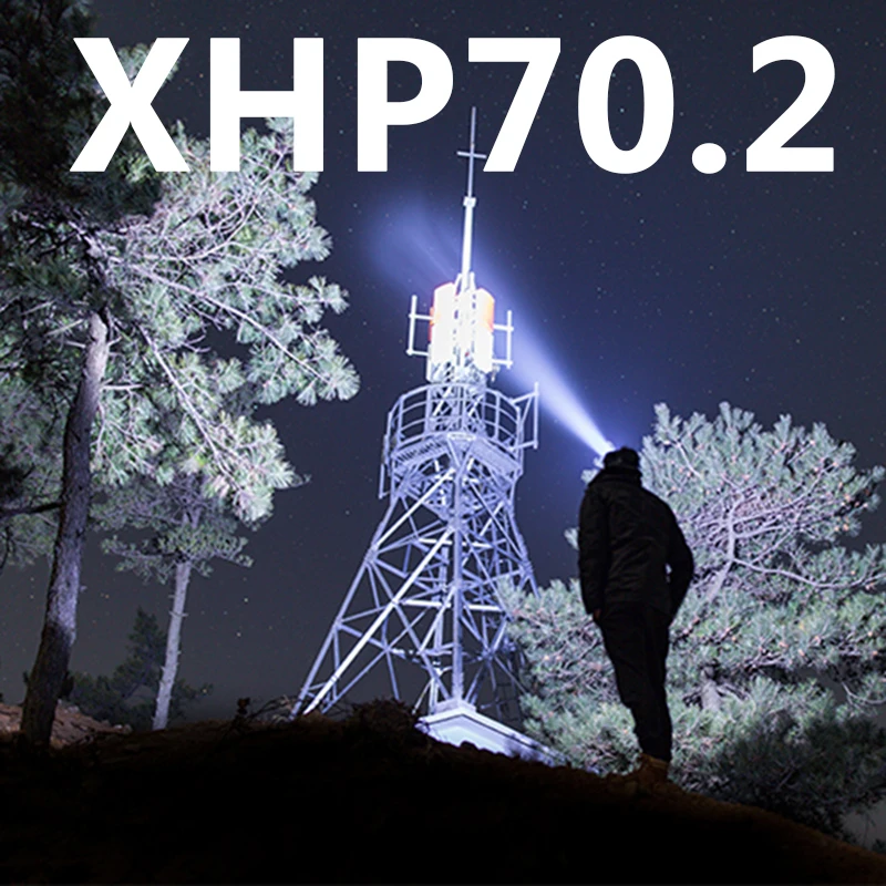 Самый мощный светодиодный налобный фонарь XHP70.2 перезаряжаемый через USB фара XHP70 32