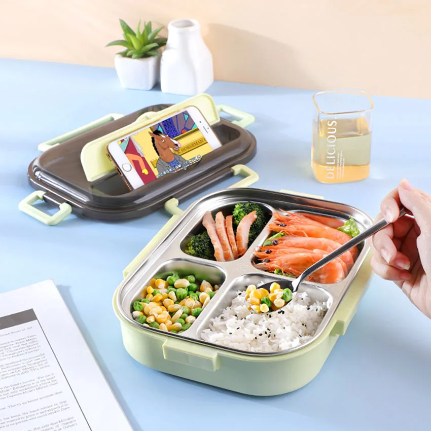 

Детский Ланч-бокс Bento, Ланч-бокс для взрослых, пищевой контейнер, контейнер для подготовки еды, термотупперы с подогревом для детей, портатив...