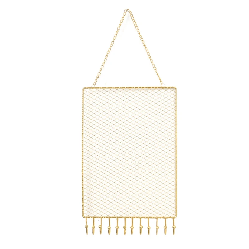 

Металлическая сетчатая прямоугольная настенная полка, органайзер для сережек, держатель для ювелирных изделий, стойка для демонстрации се...