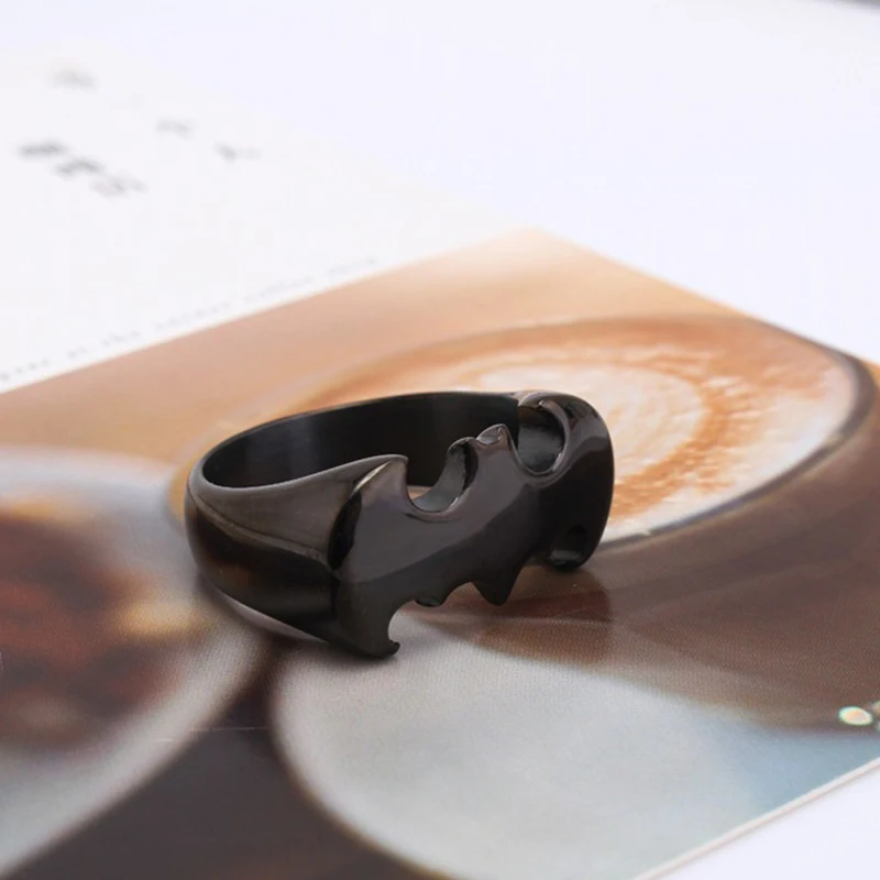 

Fashion Stainless Steel Ring Personality Bat Titanium Steel Ring for Men Retro Jewelry Gifts