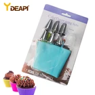 YDEAPI силиконовый Кухня аксессуары Обледенение Трубопроводы Крем кондитерский мешок 6 Нержавеющаясталь комплект насадок насадки для украшения тортов сделай сам; Комплект