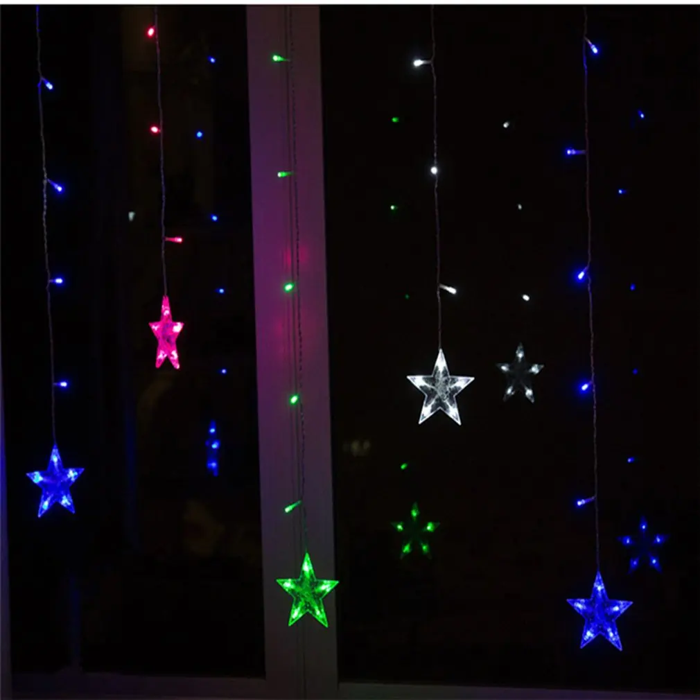 Супер яркие светодиодные лампы в форме пентаграммы занавески гирлянды сказочные