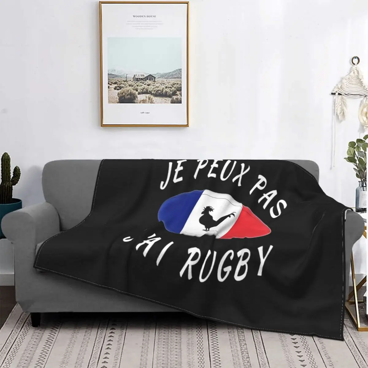 

Je Peux Pas J'Ai Rugby Blanket Bedspread Bed Plaid Throw Sofa Blankets Fleece Blanket Bedspread 220X240