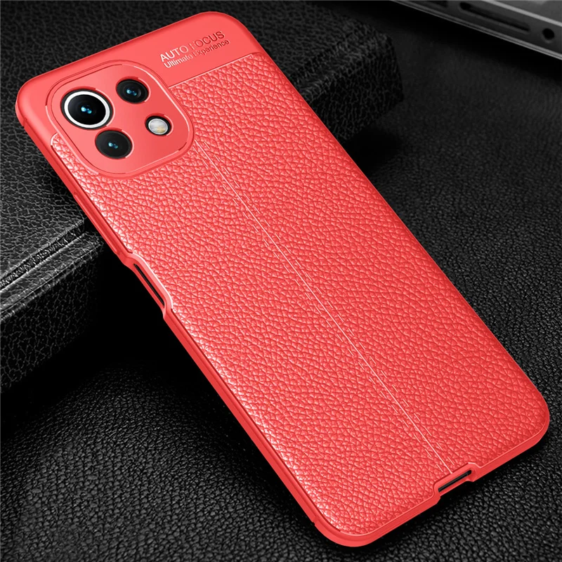 For Cover Xiaomi Mi 11 Lite Case For Mi 11 Lite Capas Phone Coque Shockproof Bumper Soft TPU Leather For Mi 11 Lite Cover 6.55