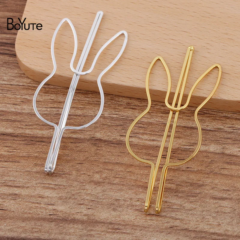 

BoYuTe (50 Pieces/Lot) 27*70MM Metal Iron Rabbit Ears Hairpin Bangs Clip Korean Style Diy Hair Accessories Materials Wholesale
