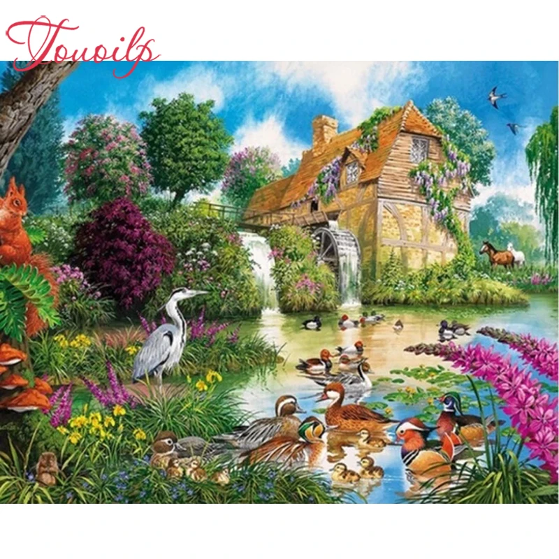Алмазная 5D живопись TOUOILP фауна и флора мандаринка алмазная вышивка квадратная