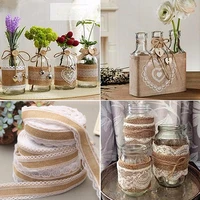 2m lace linen roll diy christmas craft decorative linen roll hemp rope lace ribbon party decorative gift packaging accessories