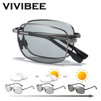 vivibee men fold photochromic sunglasses with polarized lens rectangle folding metal male sun glasses 2021 trending products