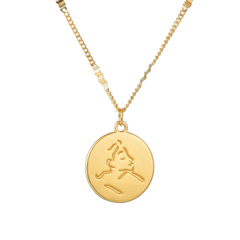 Золотого цвета винтажное ожерелье с кулоном для монет женщин модное длинное