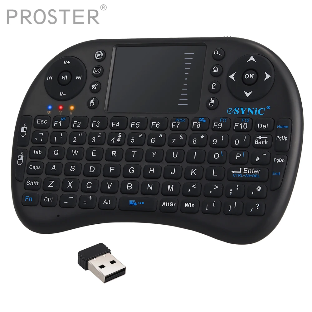 Proster 2,4G Беспроводная миниатюрная клавиатура с тачпадом клавиатура сенсорная панель для ПК Беспроводная клавиатура с беспроводным приемником