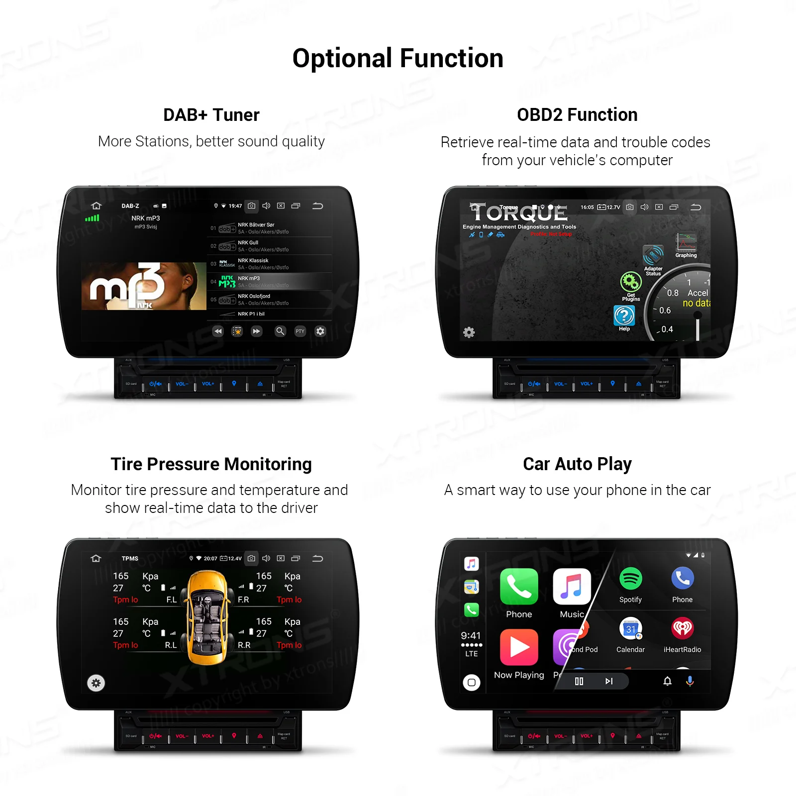 XTRONS 10 1 ''антибликовый Android 0 PX6 Универсальный 2 Din Автомобильный мультимедийный