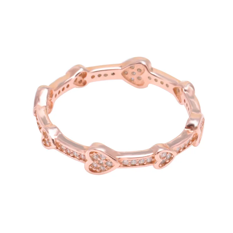 

Hot Authentic 925 Sterling Silver Heart-to-heart Ring Seductive Heart Ring For Women Fashion Original Jewelry Gift