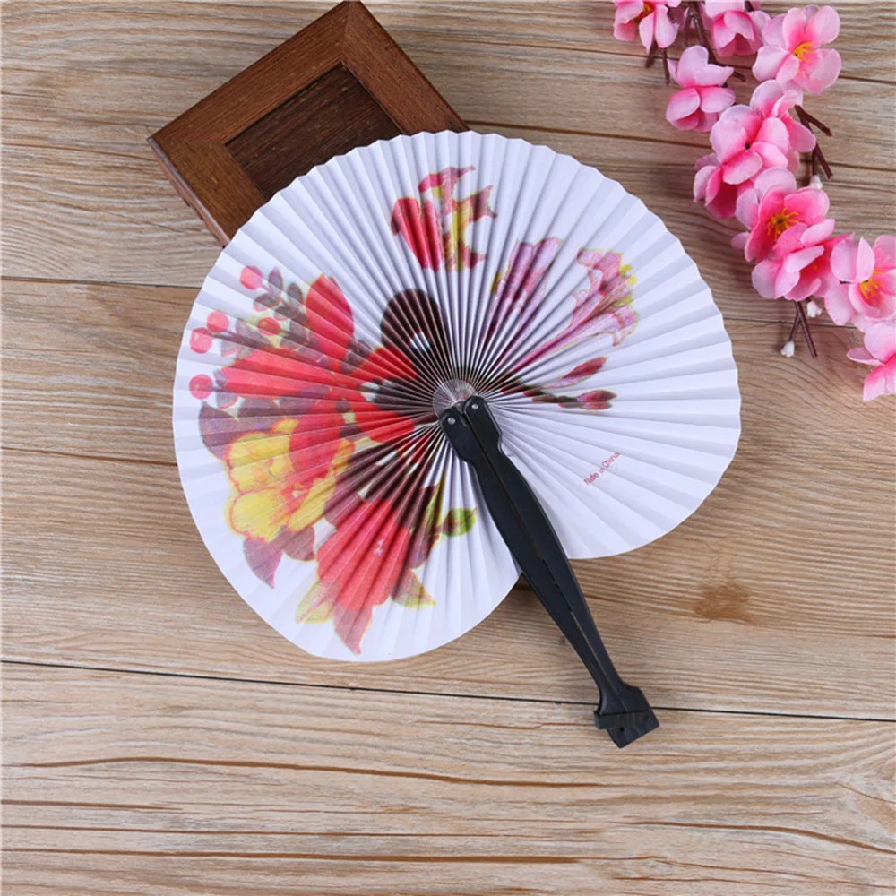 6pcs Paper Fans Round Decorative Printing Summer Accessories Handheld for Kids Children Girls | Дом и сад