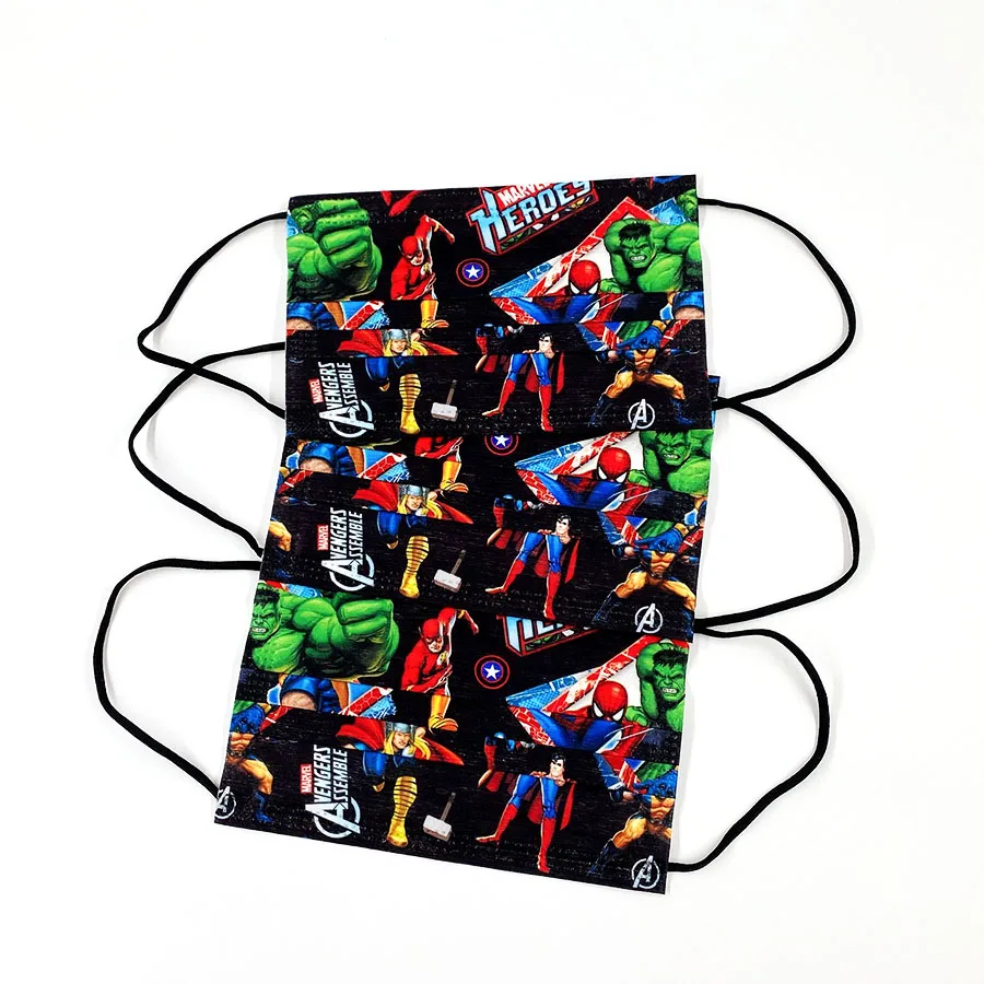 Модная детская аниме маска для лица Disney мультяшная Человека-паука милая 3-слойная