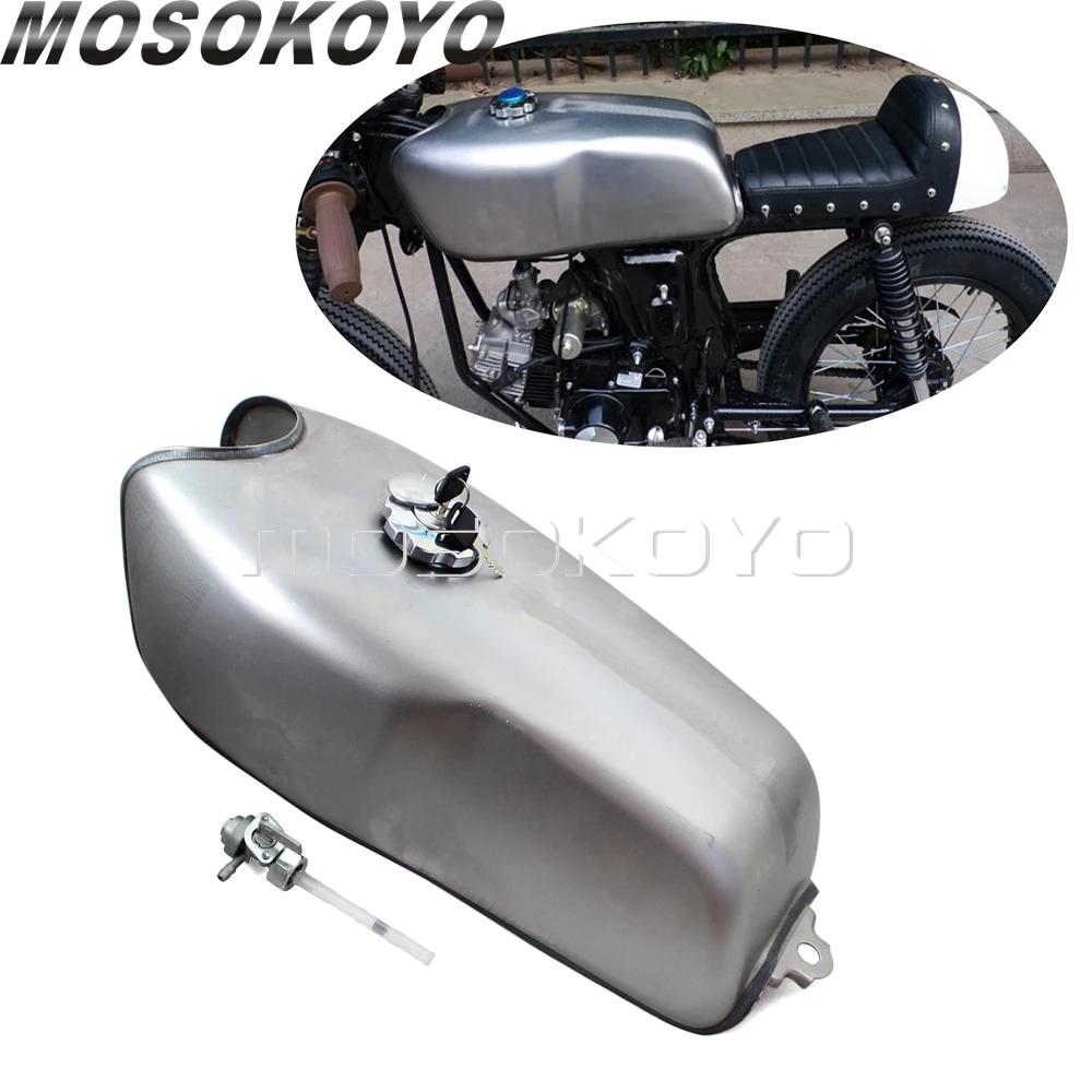 Бензиновый топливный бак для кафе 2 4 галлона с крышкой Kawasaki KZ Yamaha XVS SR XS Honda CB GL Suzuki