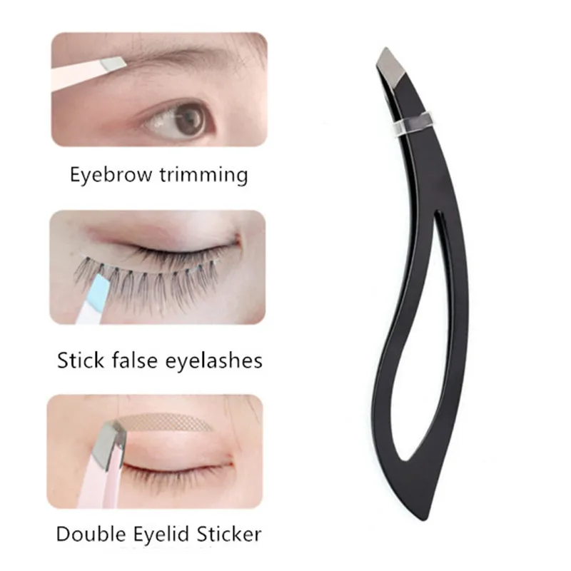 Пинцет для бровей черного цвета пинцет из нержавеющей стали триммер зажим ресниц