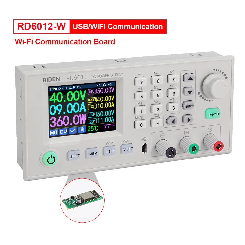 RD6012 RD6012W USB WiFi DC-DC вольтметр понижающий модуль питания преобразователь напряжения