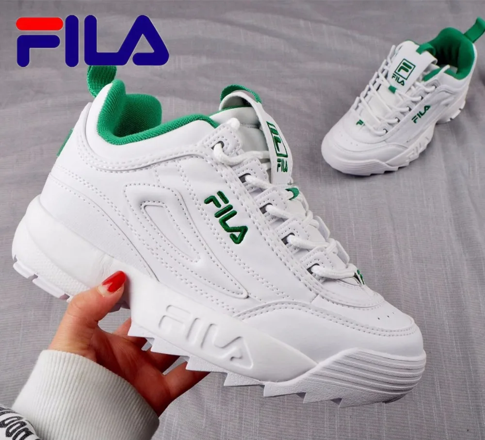 Женские кроссовки для бега Fila Disruptor II 2 белые коричневые и летние уличные размеры