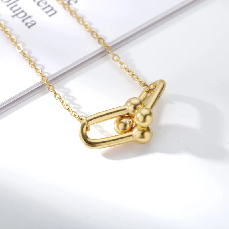 Ожерелье женское из нержавеющей стали золотого цвета с креативным дизайном -