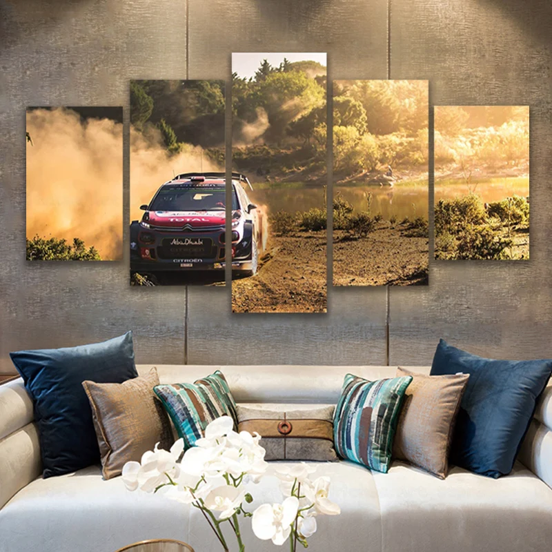 

Citroen rally race racing Car 5 Pcs Wallpaper Sportscar Posters and Prints Canvas Wall Art Modern Painting for Home Decor