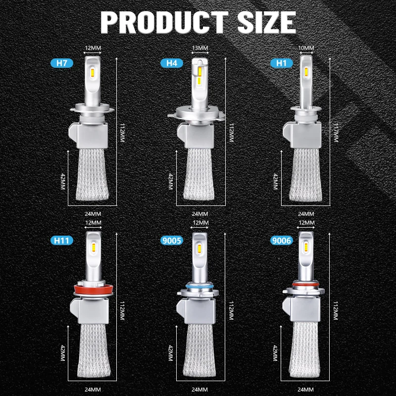 

Bullvision H4 LED 20000lm Fog Lights H7 H11 H1 Headlight HB3 HB4 Diode Lamp For Auto H8 H9 Motorcycle Bulbs 12V 9005 9006 Turbo