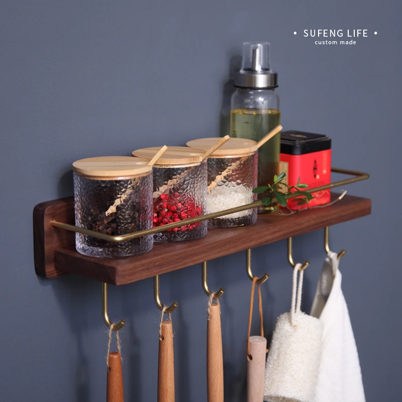 Кухонные многофункциональные стеллажи из латуни и черного ореха стеллаж для