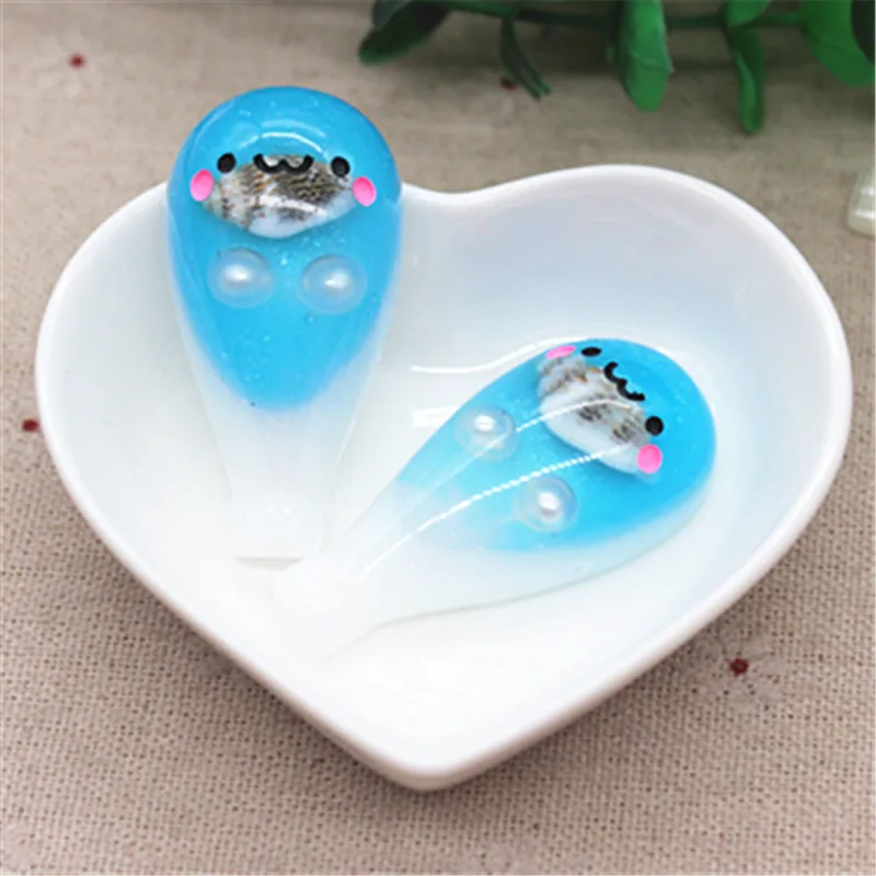 6 шт. Kawaii новый дизайн Блестящий Жемчуг из смолы смайлик воздушный шар с плоским