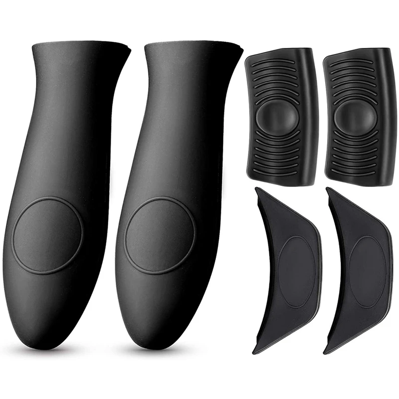 

Cast Iron Handle Cover, Skillet Handle Covers 6 PCS Hot Resistant Silicone Pot Handle Holders, Assist Pan Handle Sleeve