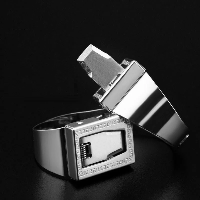 

Protective SUS Stainless Steel Finger Ring Adjustable Man Women Self Defense Hidden Cutting Outdoor Emergency Defensa Ornaments