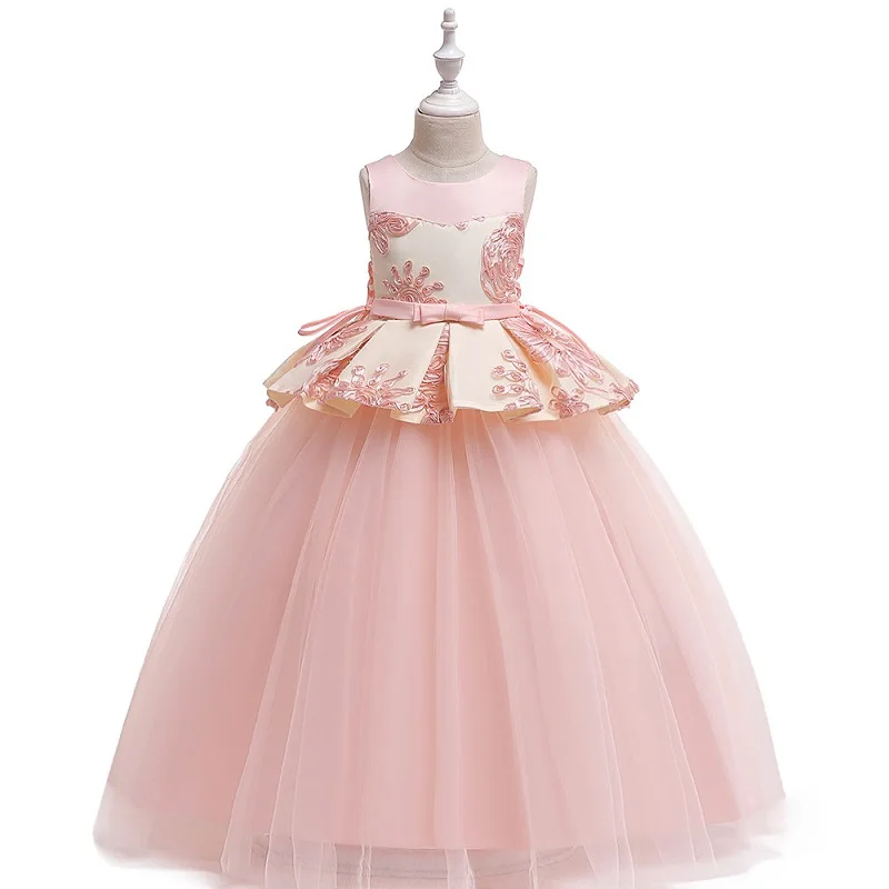 2021 Атлас Пышное Платье для девочек в цветочек держащих букет невесты на свадьбе