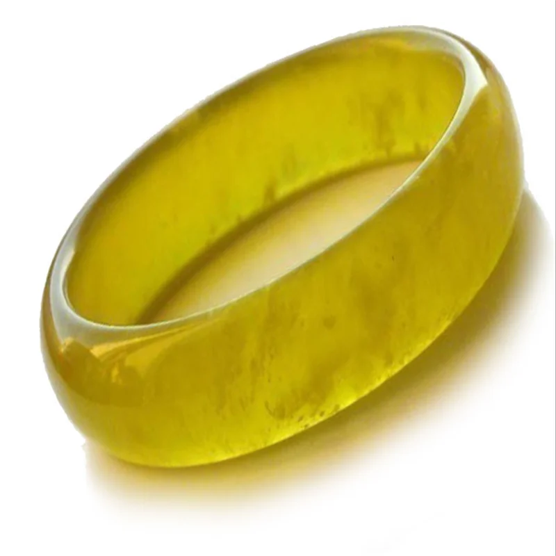 

Hot selling natural hand-carve yellow jade Baranglet 58-62mm bracelet fashion Men Women Luck Gifts Amulet for