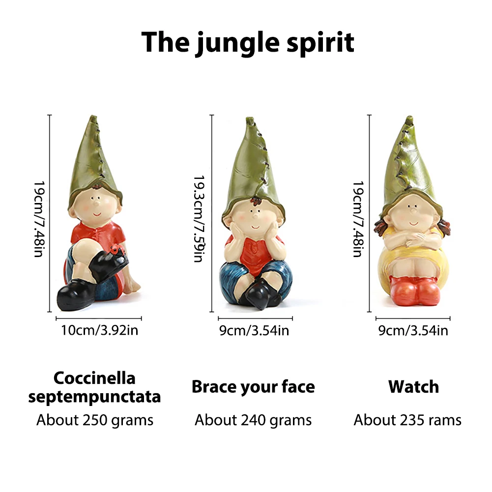 

Garden Elf Statue Miniature Desktop Dwarf Resin Figurine Sculpture Home Garden Lawn Yard Gnome Elf Table Ornament Decoration