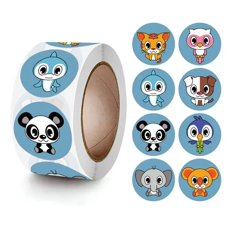 

New Children'S Cartoon Cute Stickers Kindergarten Teachers Reward Pupils Handmade Diy Decorative Sealing Stickers 500 Pcs/Roll