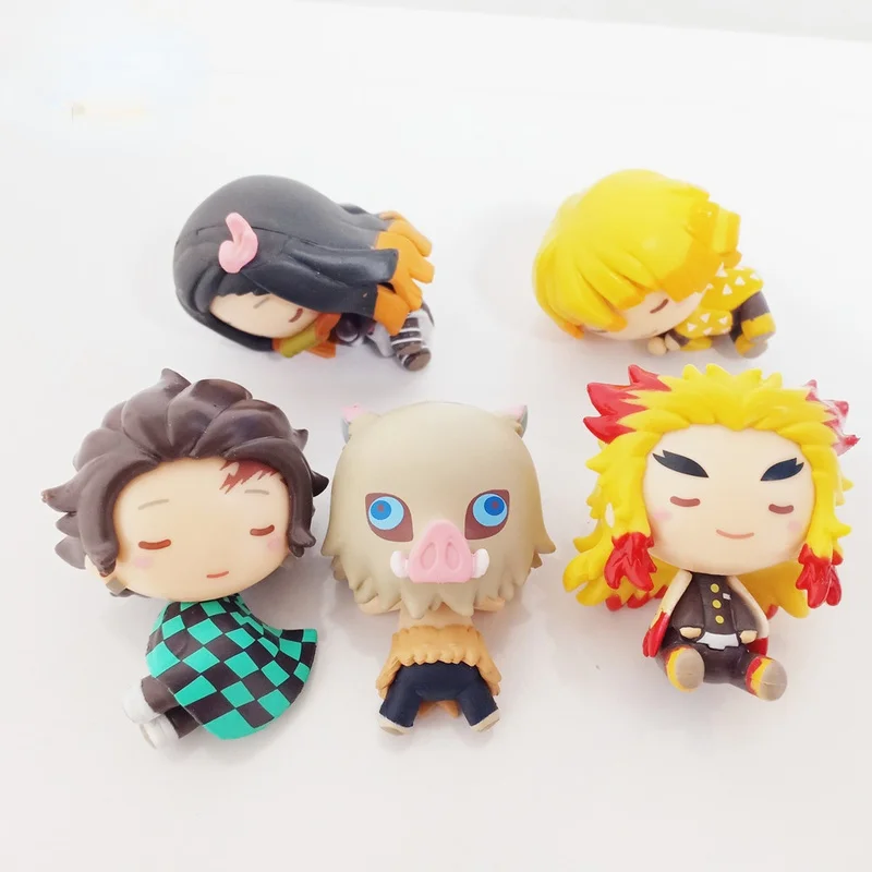 

Аниме фигурки рассекающих демонов, модель Kimetsu no Yaiba Kamado Tanjirou Agatsuma Zenitsu, ПВХ экшн-фигурки, популярная модель игрушки, 5 шт./компл.