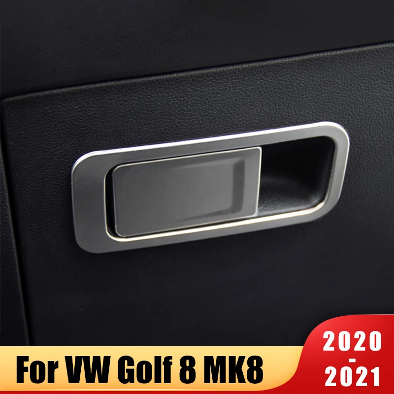 

Car Glove Box Copilot Storage Switch Handle Sequins Stickers Trim Cover For Volkswagen VW Golf 8 MK8 Accessories 2020 2021 2022